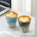 Axyaa Rough Pottery Coffee Cup, Irregular Gradient Ceramic Latte Tea Cup