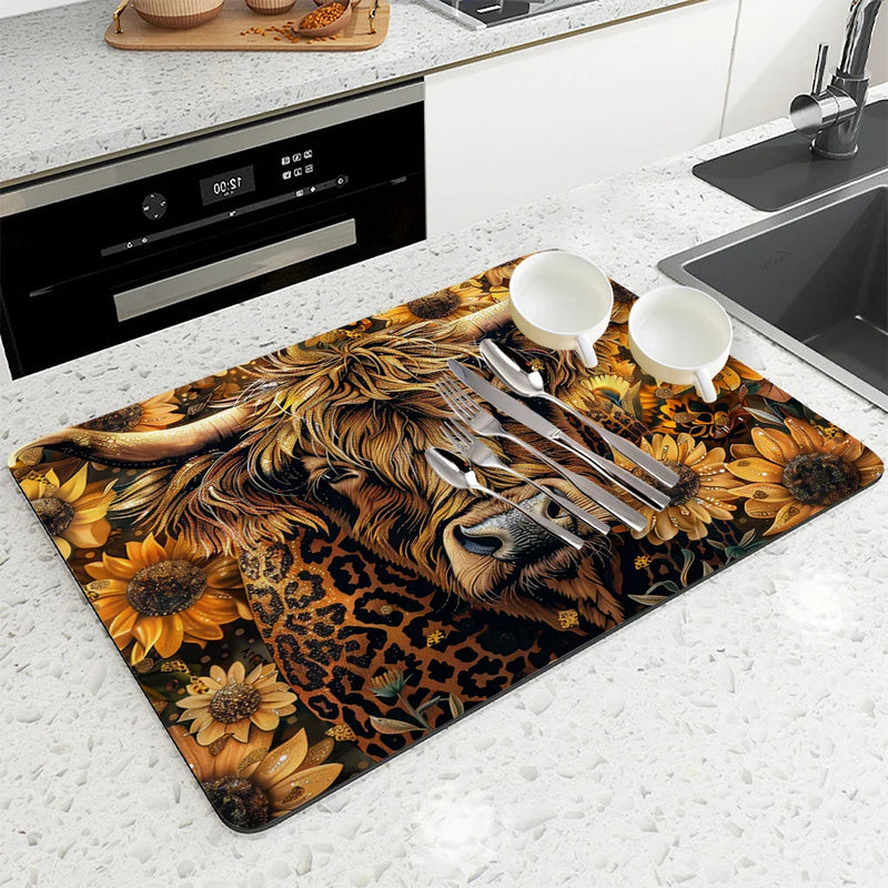 Axyaa Absorbent Mat for Plants Flowers Cow Kitchen Bathroom Anti-skid Drying Pad