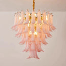 Axyaa Glass Petal Chandelier: Modern Multi-Tier Pendant Lamp for Dining Room, Bedroom, and Kitchen