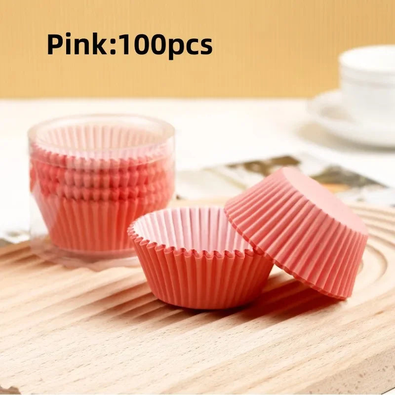 Axyaa Baking Paper Cupcake Moulds 100Pcs Waterproof Greaseproof Disposable Muffin Holders