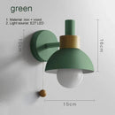 Axyaa Wood Sconce LED Wall Lamp with Pull Chain Switch