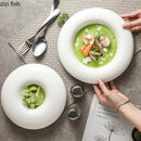 Axyaa Round Ceramic Pasta Ramen Bowls Set for Dining and Serving