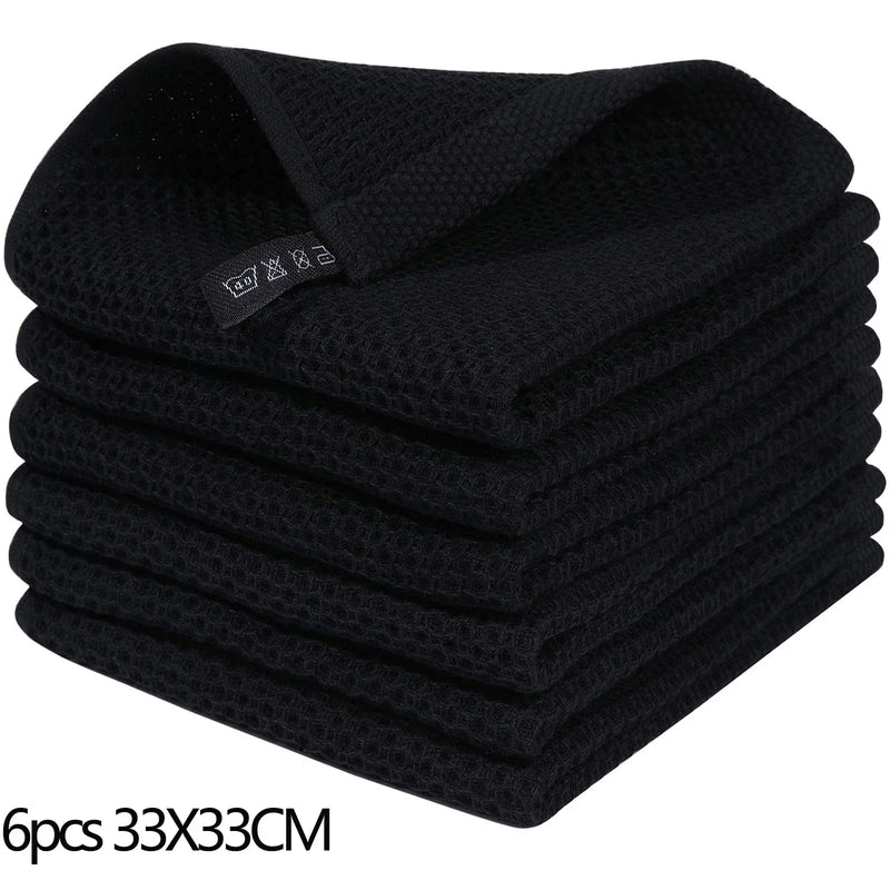 Axyaa Waffle Weave Kitchen Towel Set Absorbent Quick Dry Dishcloth Wash Cloth