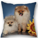 Axyaa Pomeranian Dog Pillowcase Cotton Linen Square Zipper 45X45cm Wedding Decor Pillow cover