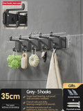 Axyaa Wall Rack Hooks for Bathroom & Kitchen - Folding Robe Towel Holder