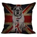 Axyaa Flag Print Dog Design Throw Pillow Cover 45x45cm