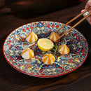 Axyaa Bohemian Round Ceramic Plate 10-inch Steak & Pasta Plate
