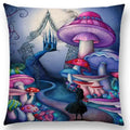 Cute Cat Moon Night Wonderland Witch Halloween Dance Pillow Cover by Axyaa