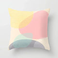 Nordic Pink Yellow Geometry Cushion Cover Abstract Art Pillowcase - Axyaa