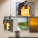 Axyaa Nordic Adjustable Height Iron Cement Chandeliers Pendant Lights for Home Office