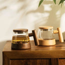 Axya Glass Tea Cup with Water Separation Function in Japanese Style