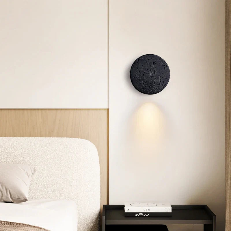 Axyaa Nordic Minimalism LED Wall Lamps - Black Travertine Bathroom Mirror Lights