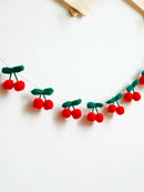 Crochet Cherry Garland for Wall Decor, Axyaa Fruit Banner for Boho Nursery/Wedding Party