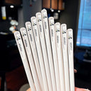 Axyaa White Panda Alloy Chopsticks Set in Storage Box