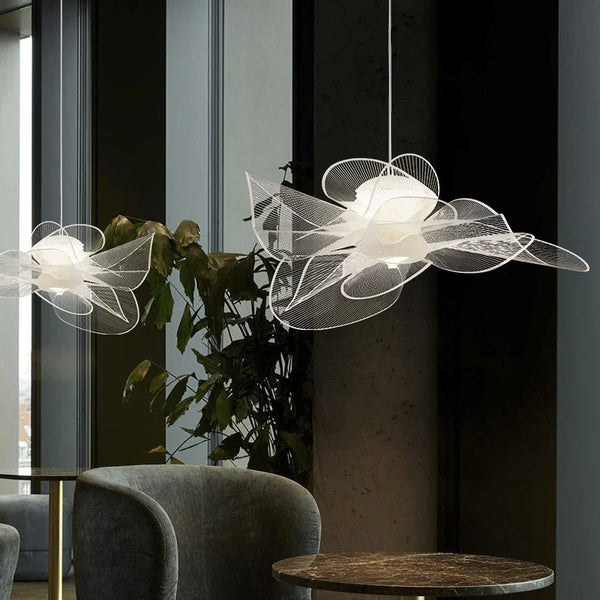 Axyaa Acrylic Flower Chandelier: Nordic Design for Cozy Living Spaces