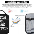 Axyaa Insulated Lunch Bag with Custom Photo & Text - Personalized Thermal Cooler