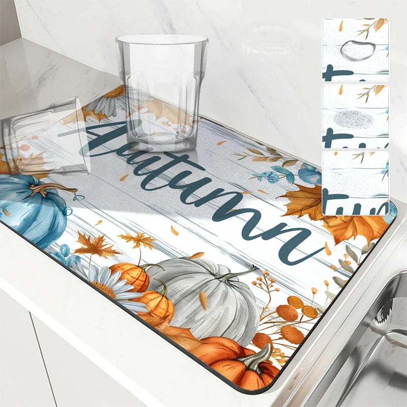 Axyaa Absorbent Kitchen Drying Mat for Table Decoration
