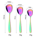 Axyaa Stainless Steel Flat Spoons Set for Soup Stirring - 3 Sizes Kitchen Flatware