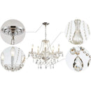 Axyaa Elegant K9 Crystal Glass Chandelier Pendant - 5 Light Modern Contemporary Fixture