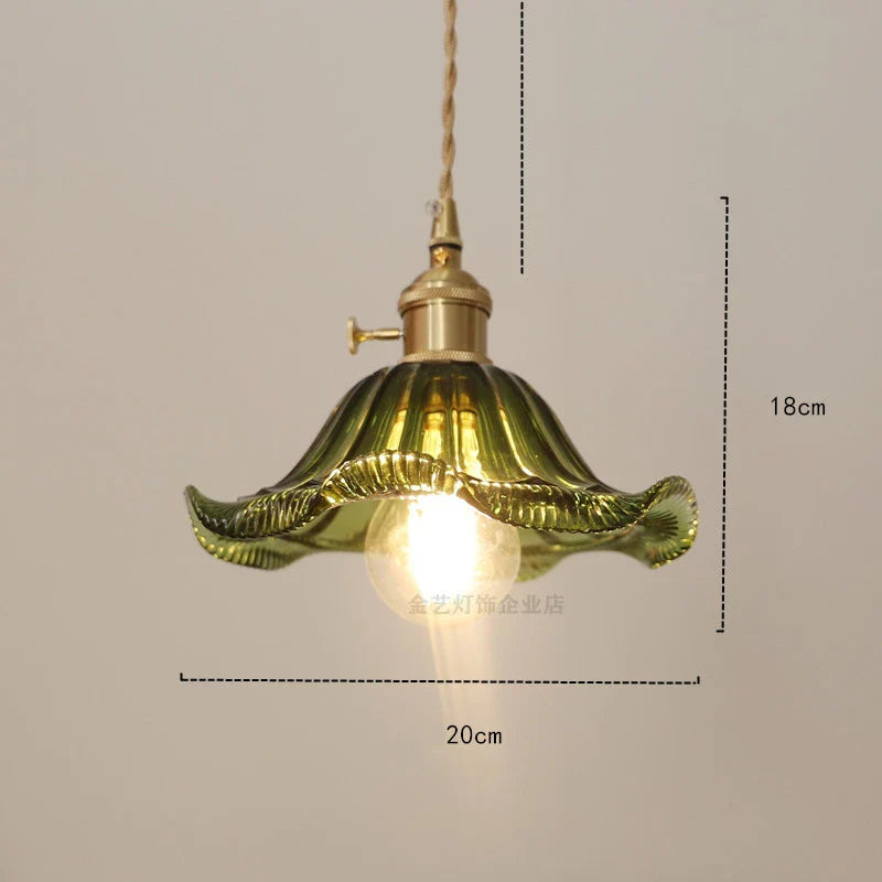 Nordic Green Glass LED Pendant Light by Axyaa - Modern Indoor Lighting