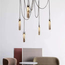 Brass Snowflake Gypsum Pendant Light for Living Room by Axyaa