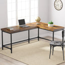 Axyaa 67" Industrial L-Shaped Corner Desk for Home Office Workstation, Reversible Design