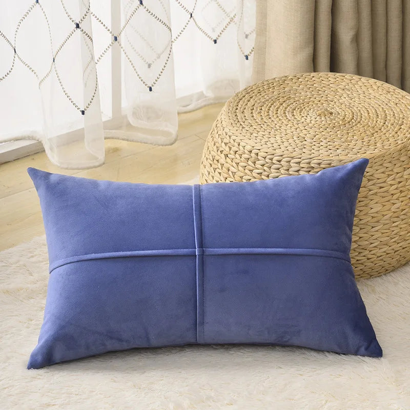 Axyaa Velvet Cross Lumbar Cushion Cover - Cozy Home Decor Pillow Case 30x50cm