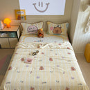Axyaa Cartoon Ice Silk Summer Blanket: Double-Sided Cool Feeling Lightweight Duvet
