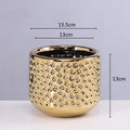 Axyaa Gold Ceramic Succulent Flowerpot Vase Balcony Decor Plant Pots