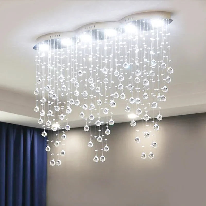 Luxury Axyaa Crystal Chandelier Dining Room LED Hanging Lamp Creative Indoor Lighting