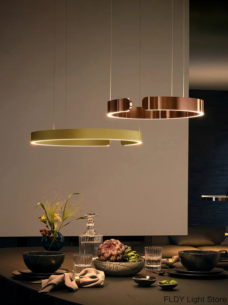 Axyaa Nordic LED Ring Chandelier for Modern Home Decor