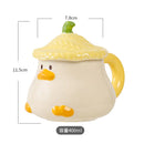 Axyaa Duck Ceramic Mug - Creative Cartoon Coffee Tea Cup for Kids