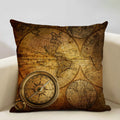 Nautical Compass Cushion Cover for Home, Office, Cafe & Car Decor - Axyaa Brand