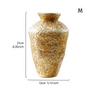 Axyaa Earthenware Golden Vase: Resin Handicraft Flower Arrangement Home Décor