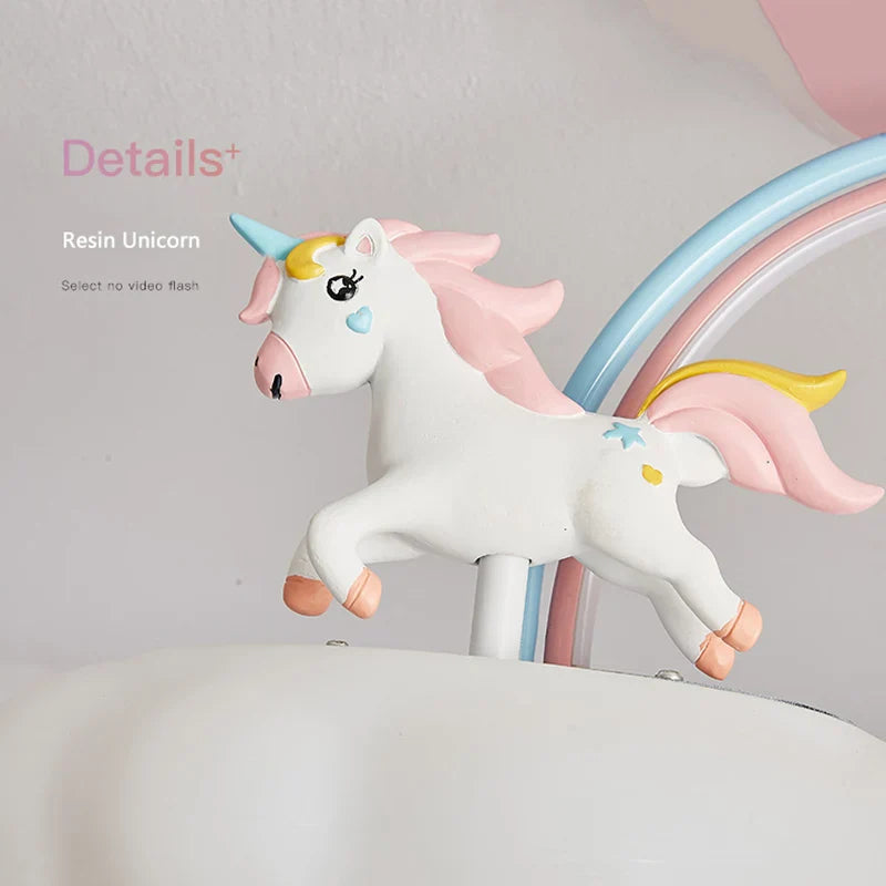 Axyaa Unicorn Cloud Chandelier with Remote Control for Children's Room