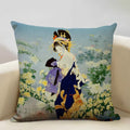 Axyaa Classic Japanese Lady Cushion Cover 45x45cm Home Decor Pillowcase