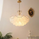 Axyaa Nordic Luxury Glass Shell Chandelier | Modern LED Pendant Light Fixture for Home Decor