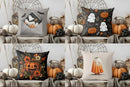 Axyaa Halloween Envelope Pillow Cover with Ghosts & Pumpkins, for Sofa, Bedroom, Car