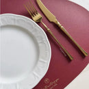 Axyaa Oval Faux Leather Placemat Coaster Sets - Waterproof Non-Slip Nordic Table Pads