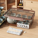 Axyaa Tea Set Organizer with Dustproof Cover - Large Capacity Storage Box