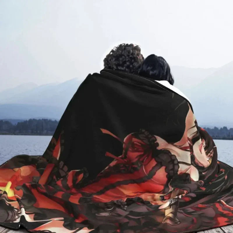 Axyaa Winter Anime Style Kurumi Blanket: Super Warm Flannel Throw for Bed & Couch