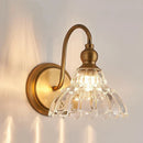 Axyaa Gold Crystal Glass Wall Lamp: Modern Bathroom Bedroom Light