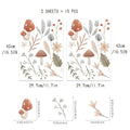 Boho Mushroom Leaves Nursery Wall Decals by Axyaa