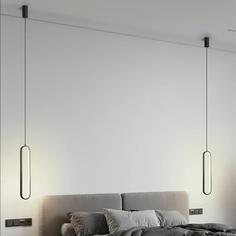 Axyaa Black Ring LED Pendant Light - Modern Nordic Luxury Chandelier