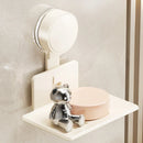 Axyaa Suction Cup Soap Holder Wall Bathroom Dish Box Drainage