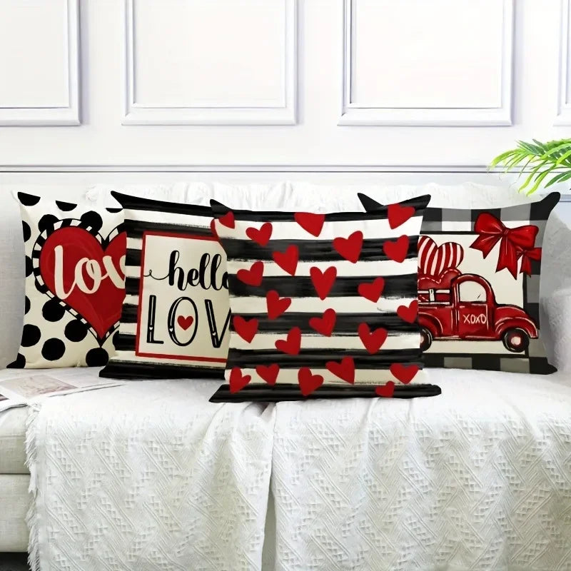 Axyaa Valentine's Day Love XOXO Pillowcase - Home Decor Sofa Cushion Cover Gift