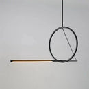 Axyaa LED Pendant Light Black Strip for Dining Room - Kitchen Island Hanging Lamp.