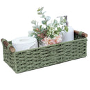 Axyaa Wicker Rope Storage Basket with Handle - Handmade, Decorative, Countertop Organizer