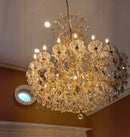 Axyaa Gold Crystal Chandelier for Foyer Lobby Hallway - Staircase Ceiling Light