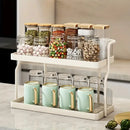 Axyaa Acrylic 2-Layer Spice Rack: Versatile Countertop Organizer for Condiments and Herbs